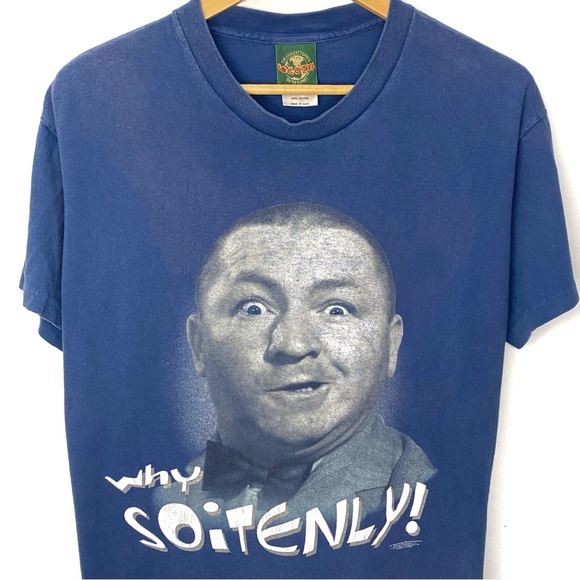 Vintage 1997 Three Stooges Curly Blue Single Stitch T Shirt Made In USA Large - Picture 5 of 9